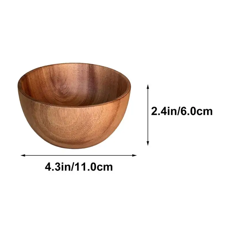 

Salad Bowl Fruit Decoration Practical Wooden Household Kitchen Bowl Cutlery Basin Fruit Bowl Salad Bowl Storage 8X6CM
