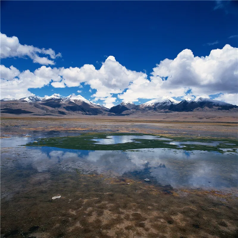 Виниловый фон Nitree для фотосъемки природный пейзаж горы голубое небо озеро