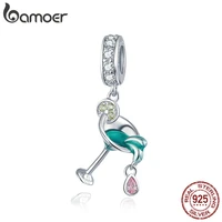 bamoer 2020 summer series cocktail pendant charm fit original snake bracelet or necklace 925 sterling silver diy jewelry bsc262