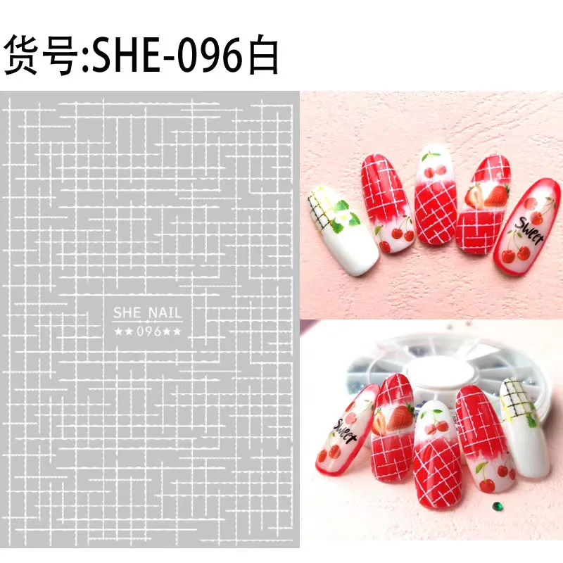 ZD-2979-2986 серии, новейший дизайн золотых линий, стикеры 3D на ногти nail Art Шаблон для украшения ногтей - Цвет: SHE-96 WHITE