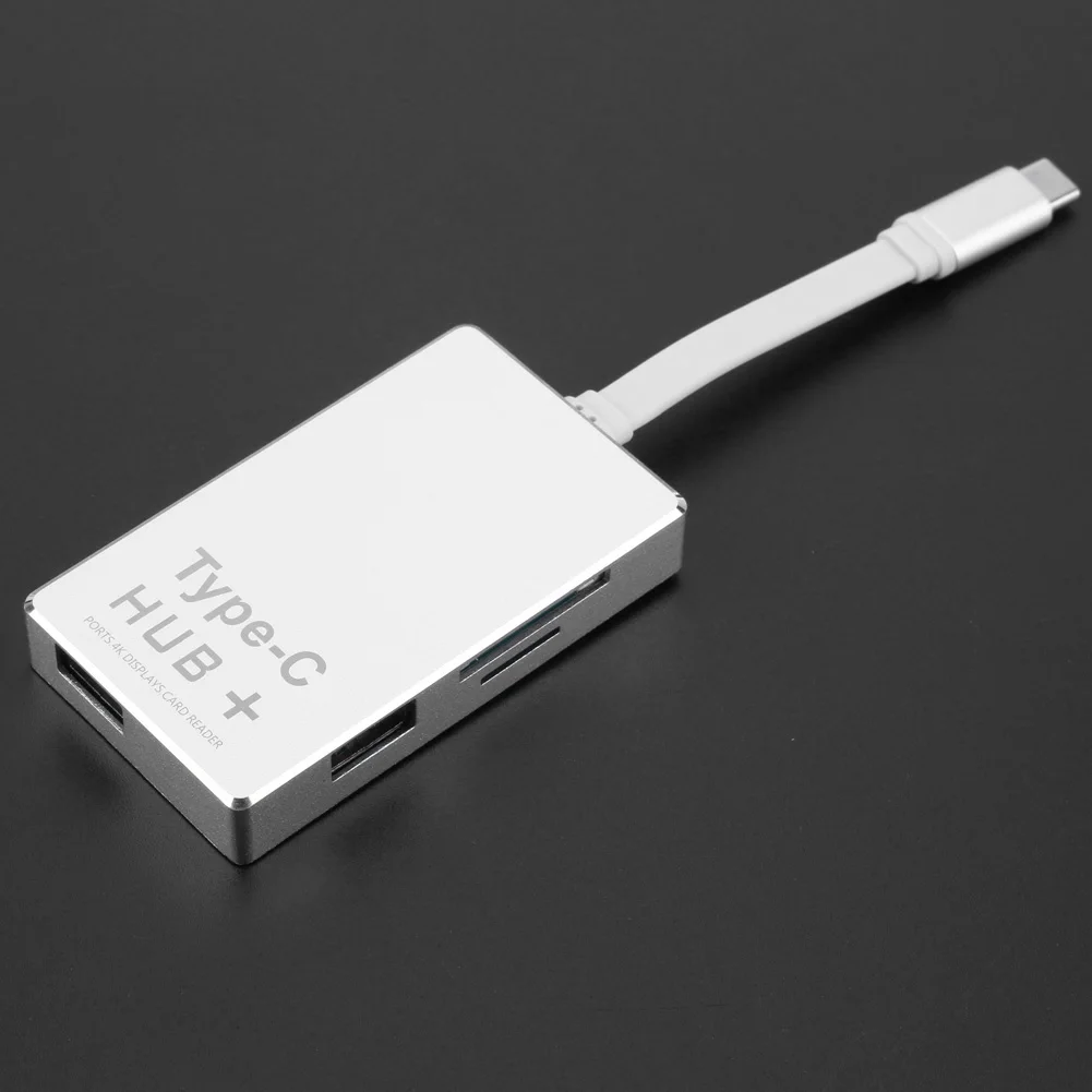Многофункциональный концентратор USB 3 1 Type C в корпусе из серебристого