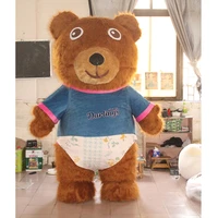 brown bear mascot inflatable costume stage performance props cartoon doll costume walking halloween cosplay suit customization