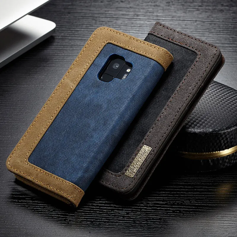Чехол-книжка Me для samsung Galaxy S10, S9, S8 Plus, S10E, роскошный джинсовый холщовый чехол-кошелек для samsung Note 10, 8, 9, S6, S7 Edge, чехол