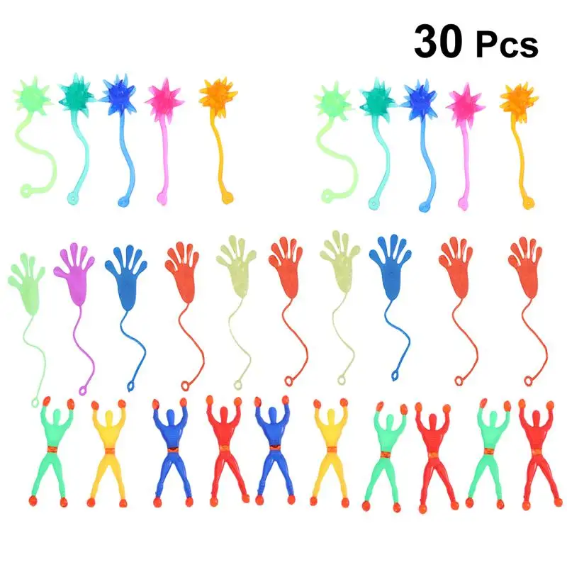 

30 Pcs Kids Children Stretchy Sticky Toy Set Hands Palm Climb Men Sticky Toy Children Kids Party Favors Pranks Toys