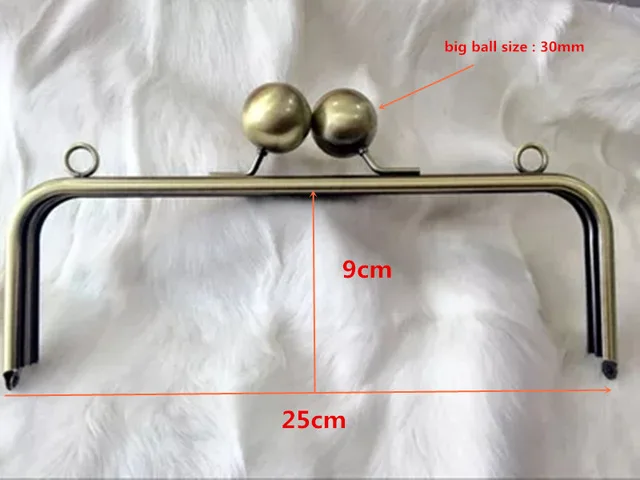 25X9 cm 22*9 см с 25 мм Большой шариковой рамкой для кошелька, без крючков, для шитья, металлическая ручка для кошелька, сделай сам, Obag, аксессуары, дизайнерская рамка для кошелька, Прямая поставка - Цвет: 25X9 cm