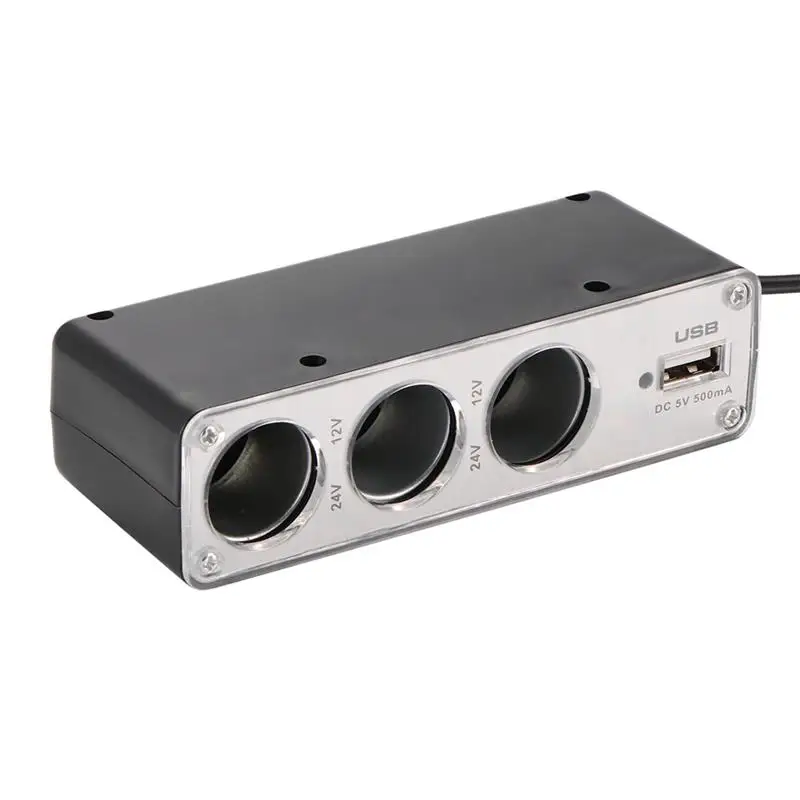 1 к 3 автомобильный разветвитель розетки прикуривателя универсальное зарядное устройство USB адаптер множественных интерфейсов быстрая зарядка включена.