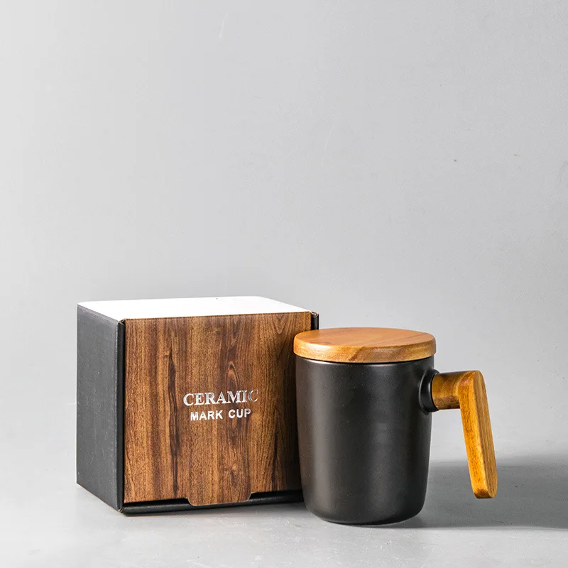

Подарочная упаковка, деревянная ручка с крышкой, кофейная чашка для влюбленных, кофейные кружки, керамическая кофейная кружка, Набор чашек, ...