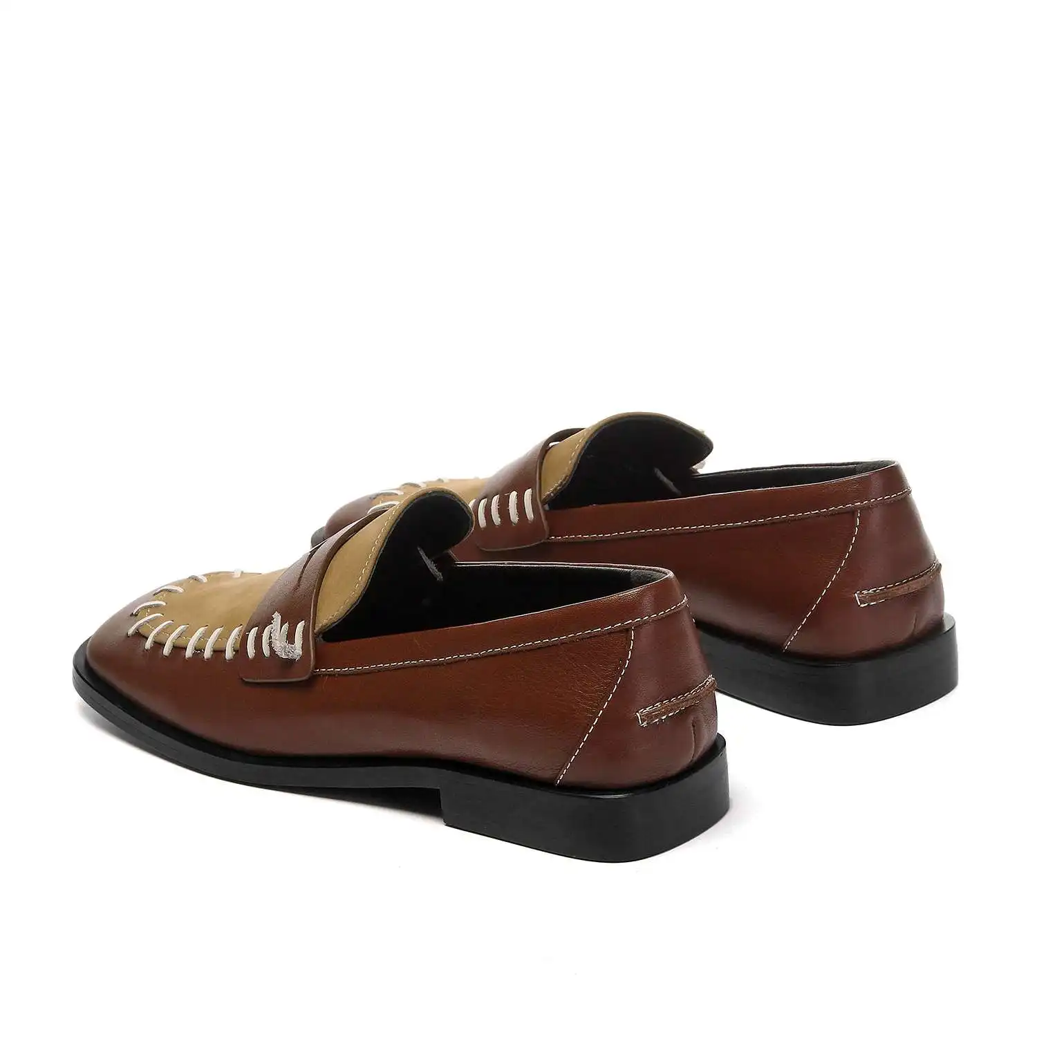 

Krazing pot limited customization high quality genuine leather square toe low heel mixed colors young lady basic women pumps L77