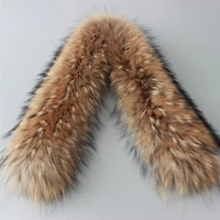 natural real raccoon fur collar ladies scarf winter coat female round neck long section warm leather wool scarf