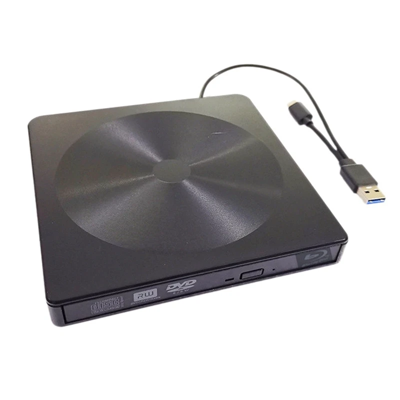 

USB External CD/DVD Drive High Speed Ultra-Thin Type C Portable Drive-Free CD Movies Players For Laptop PC Windows Mac