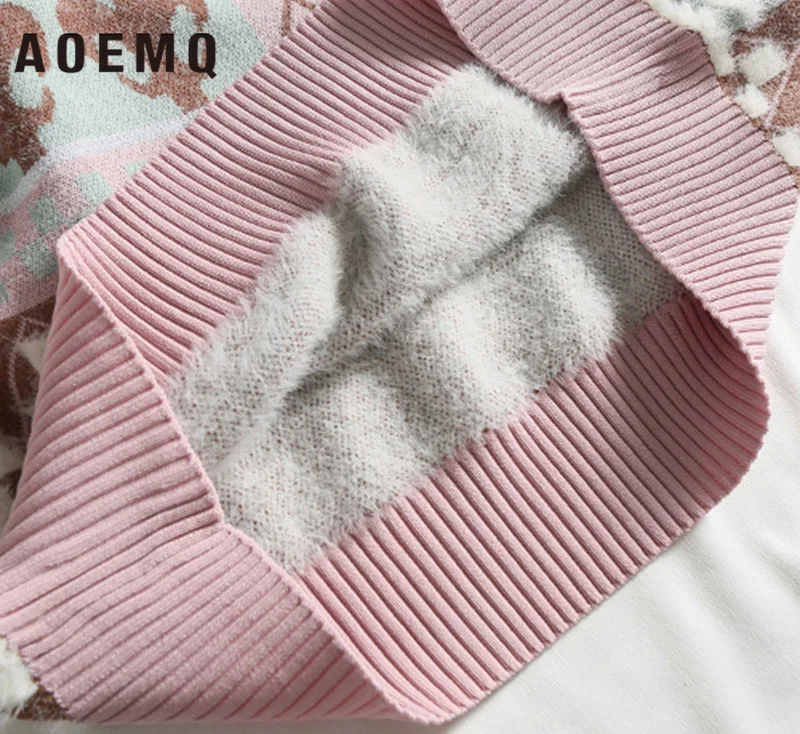 AOEMQ модные свитера розового цвета с игральными картами и необычным рисунком