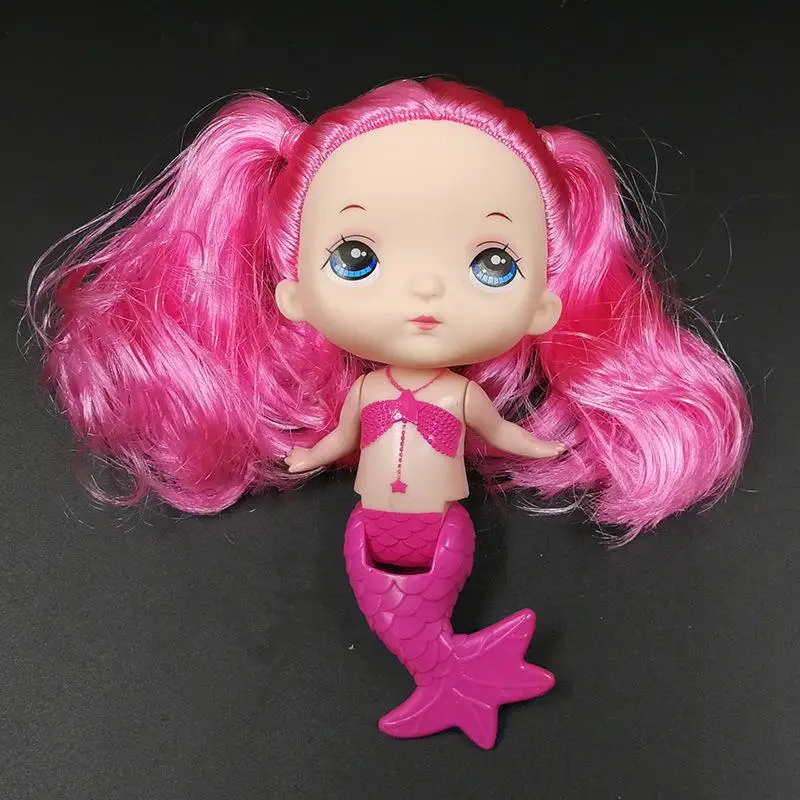 Милые Kawaii суставы женщина девушка кукла игрушка DIY Макияж обнаженные куклы девушка Коллекция подарков на день рождения 15 см - Цвет: Head with FishTail B