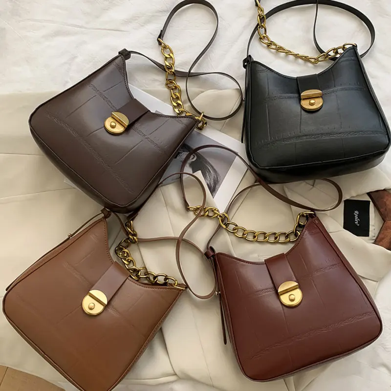 

2020 New Chain Ladies Shoulder Bag Autumn Female Handbag Pu Leather Women Crossbody Bag