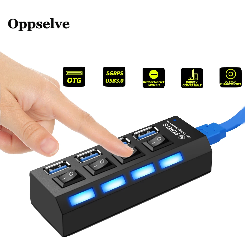 4 порта s usb хаб 3 0 настоящий концентратор USB высокоскоростной разветвитель с