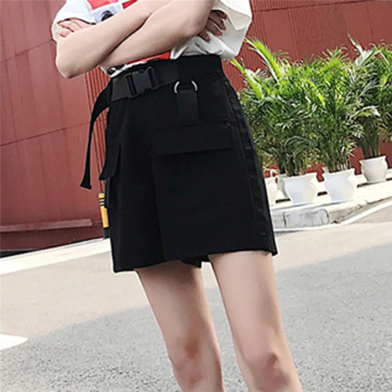 

Ladies Shorts Summer Casual Solid Color Shorts High Waist Loose Shorts For Female Heigh Quality Short S-Xl