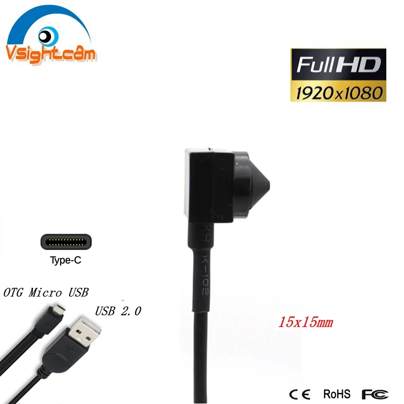 Портативная мини камера 1080P HD OTG Micro USB Type C 2 0 15*15 мм для промышленного