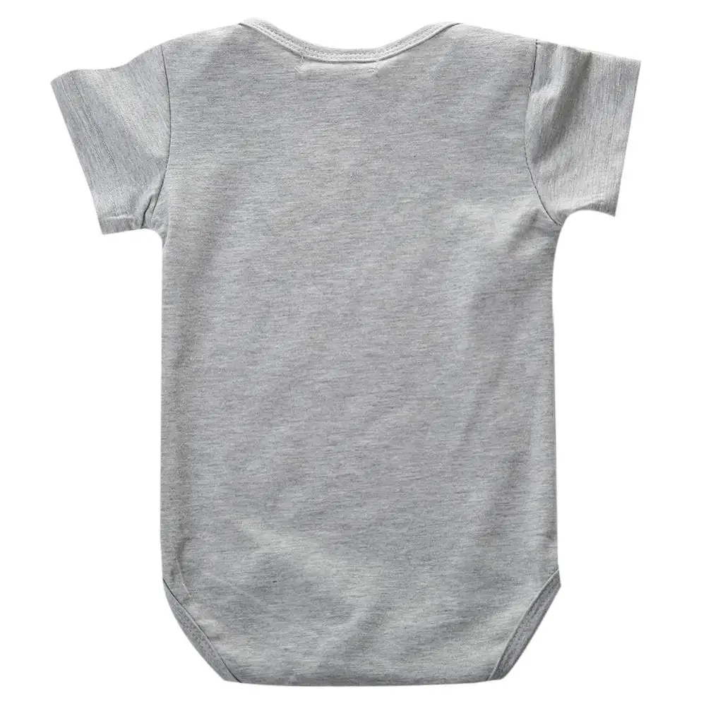 

DERMSPE I Only Love Daddy Letter Printing Newborn Baby Romper Casual Kids Round Neck Jumpsuit Fashion Gray Boy Girl Clothes