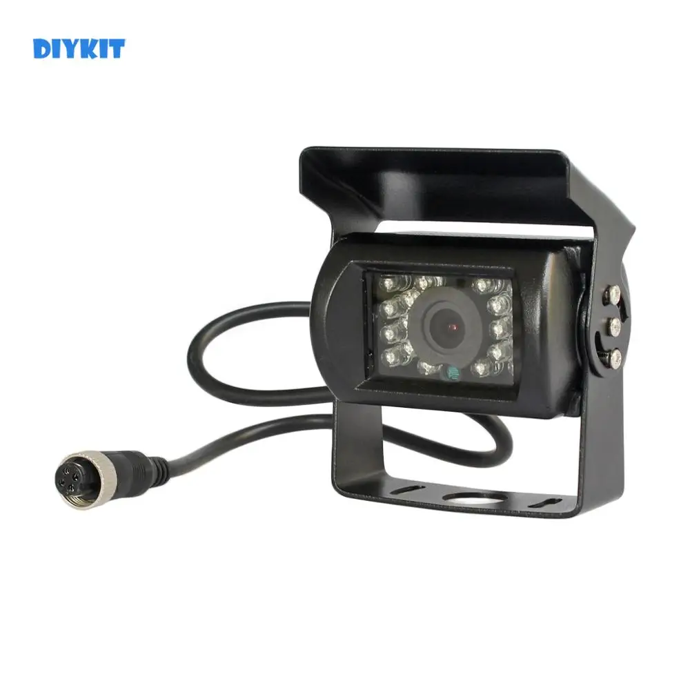DIYKIT Waterproof 4PIN 12V-24V DC CCD Van Bus Lorry Car Rear View Reversing Parking LED Camera IR Night Vision