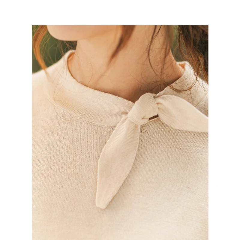 INMAN весенне-осенний пуловер с воротником-стойкой и милыми заячьими ушками тонкий