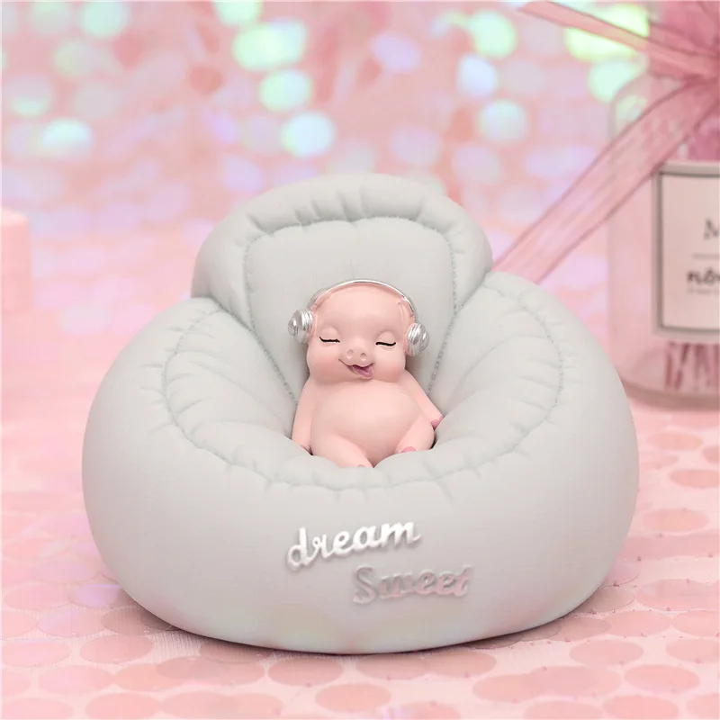 Копилка в виде кролика из полимерной смолы подарок на Новый год фигурка свиньи