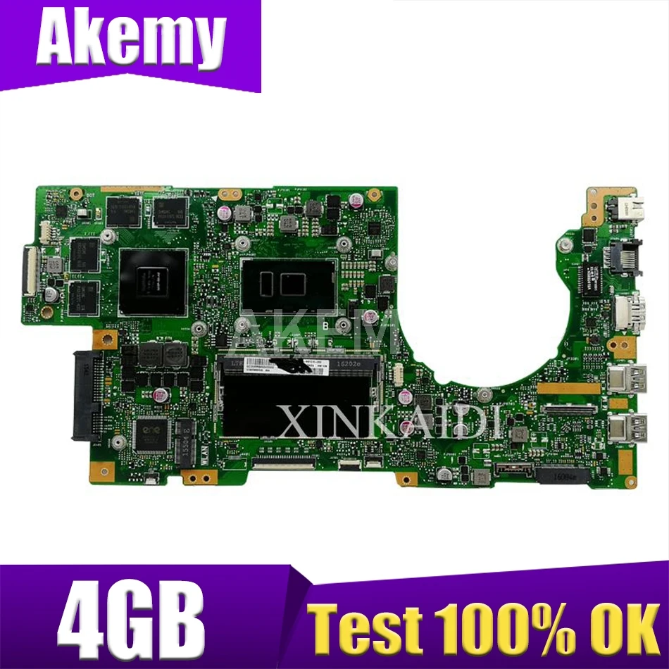 XinKaidi для ASUS K501U K501UX K501UXM K501UQ K501UW Loptop материнская плата Mian board W/4 ГБ i5 6200U GTX960M 2G DDR4