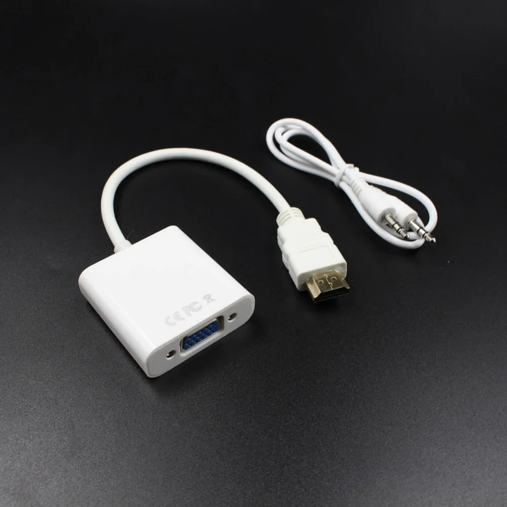1080P адаптер hdmi-vga преобразователь цифро-аналоговый видео аудио штекер-переходник