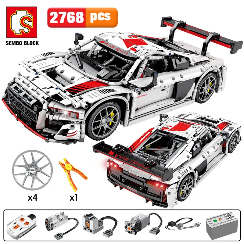 

2768pcs City Remote Control Sports Vehicle Building Blocks RC/non-RC Racing Car MOC Model Bricks Toys for Kids