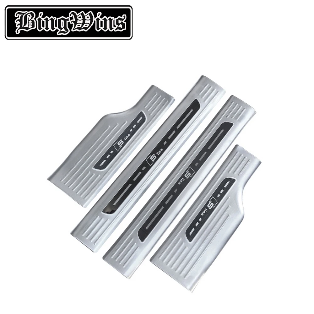 

BeingWins Car styling For Audi A3 A4L A6L 12-19 Car Accessories Outer Inner Door Sill Protector Welcome Pedal Threshold Strip