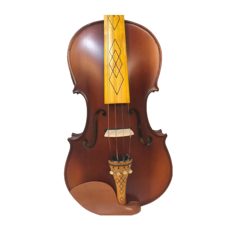 Электрическая скрипка + акустическая #4/4 из массива дерева коричневого цвета |