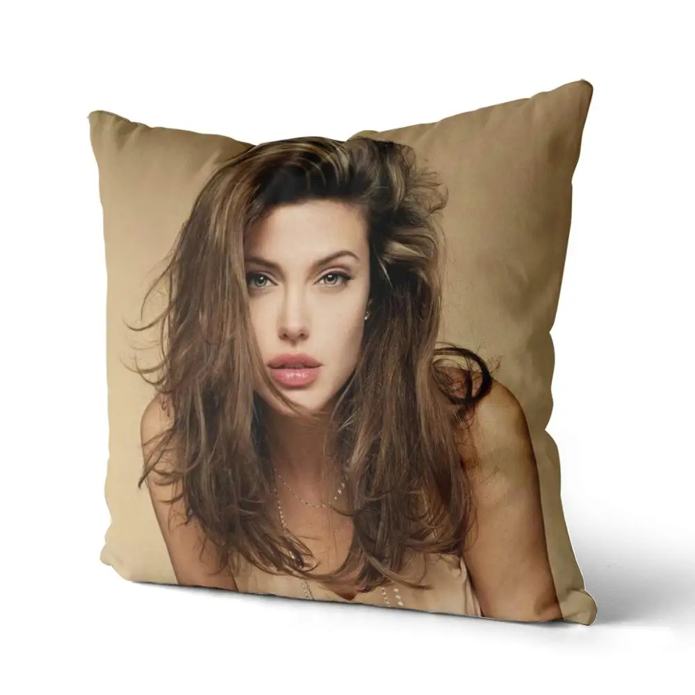 Анджелина Джоли хлопчатобумажные парусиновые наволочки на заказ для диванных