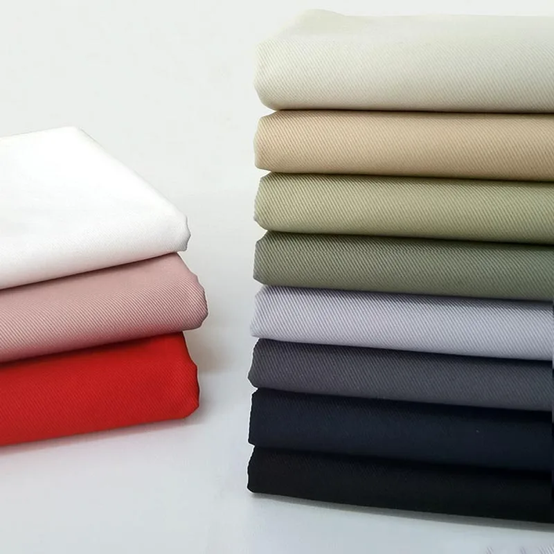 

Black Fabric Anti-wrinkle Solid Color Suit Uniform Fabric Fashion Pants Dress Sewing White Blue Pink Brocade Blending Polyester