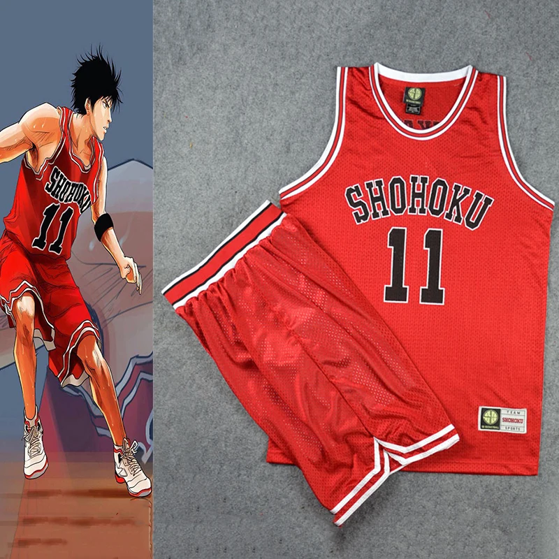 

Anime Slam Dunk Shohoku Kaede Rukawa Cosplay Costume Men NO.11 Hanamichi Sakuragi Basketball Team Player Jerseys Sport Suit