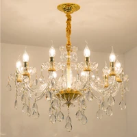european crystal chandelier bedroom living room chandelier lighting luxury dining room chandelier glass clear crystal gold lamps