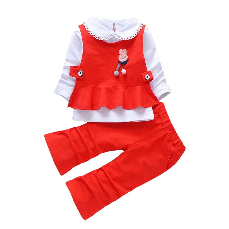 

Spring Autumn Children Casual Clothing Cute Girls Western Style Vest Shirts Pants 3Pcs/Set Toddler Fashion Cotton Kids Clothes