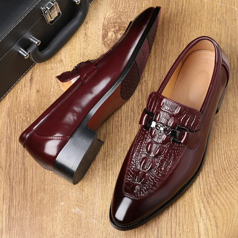 

Luxury Men Leather Shoes Vogue Wedding Party Shoes Luxury Men Designer Business Flats Shoes Large Size Fad New rty6