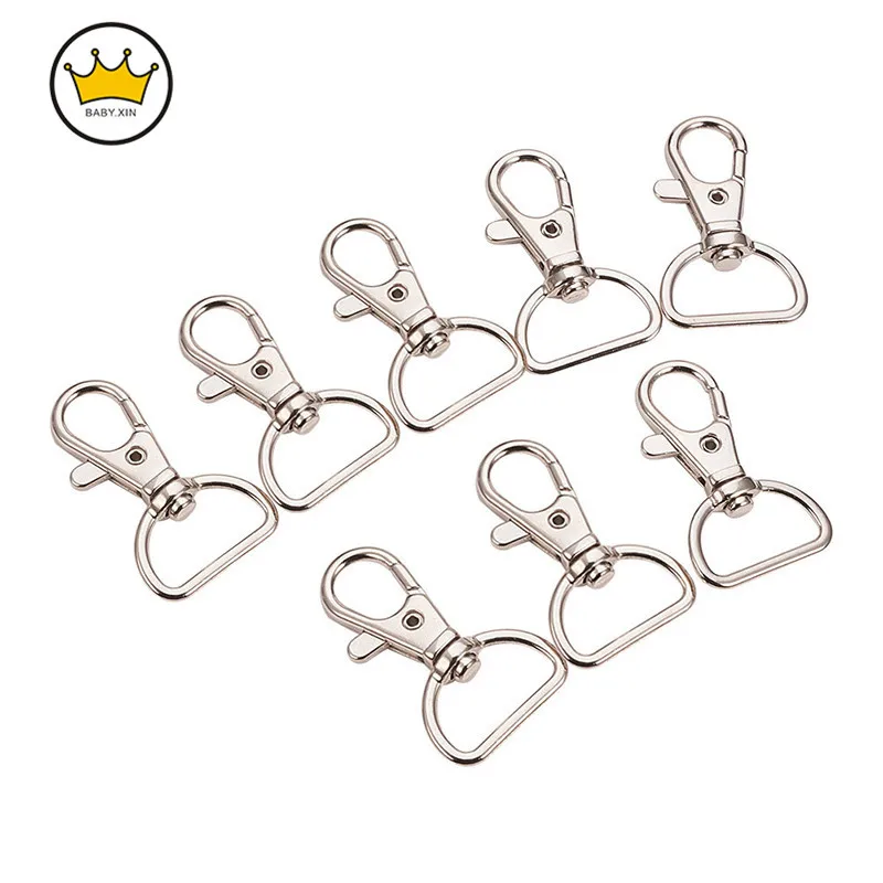 

20 шт./лот поворотный триггер зажимы D Кольцо шнурок оснастки крюк металлические застежки Омаров 38x24 мм для ювелирных изделий Аксессуары