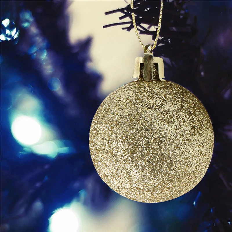 16pcs/lot Glitter Round Christmas Tree Decor Ball Plastic Hanging Balls for Xmas decorations | Дом и сад