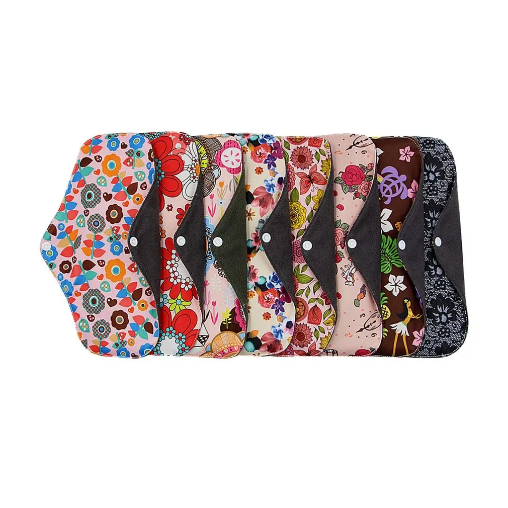 Многоразовая Женская менструальная прокладка из бамбукового угля моющаяся