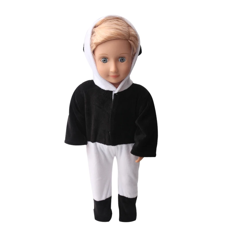 

18 inch Girls doll clothes American newborn Cute white panda suit Baby toys dress fit 43 cm baby dolls c738