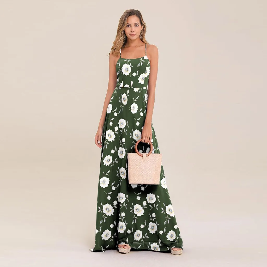 KANCOOLD платье модное женское vestidos с круглым вырезом без рукавов открытой спиной