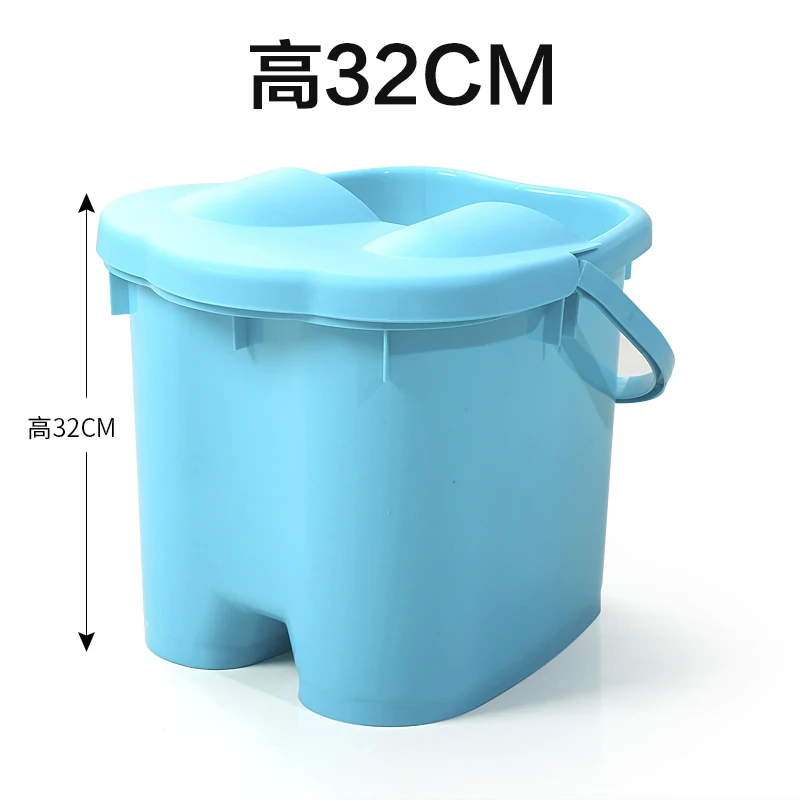 

Bubble Foot Bucket Plastic Household Heightened And Thicker Foot Bath Bucket With Cover Over Calf Portable High Deep Foot Wash B