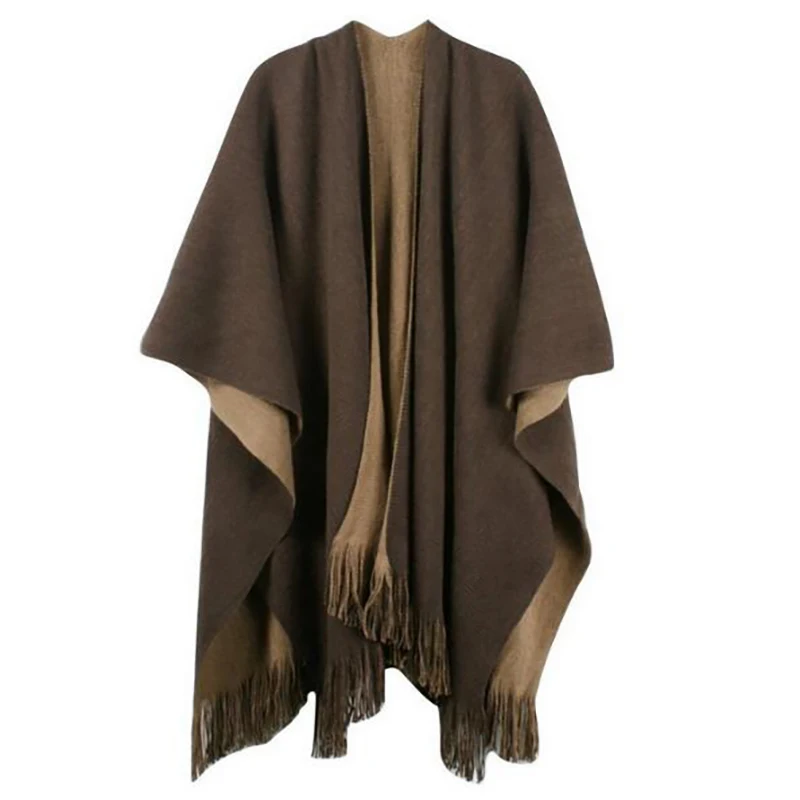 Женское зимнее трикотажное кашемировое пончо в стиле оверсайз|sweater cape|coat sweatersweater