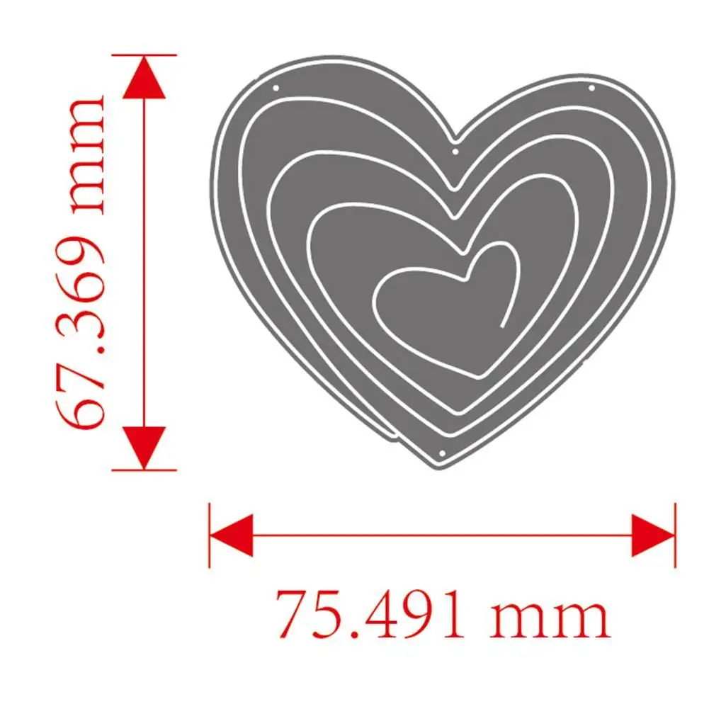 

1PC New Heart Shaped Metal Cutting Dies Craft Die Scrapbooking Album Stamp For DIY Card Q3J3