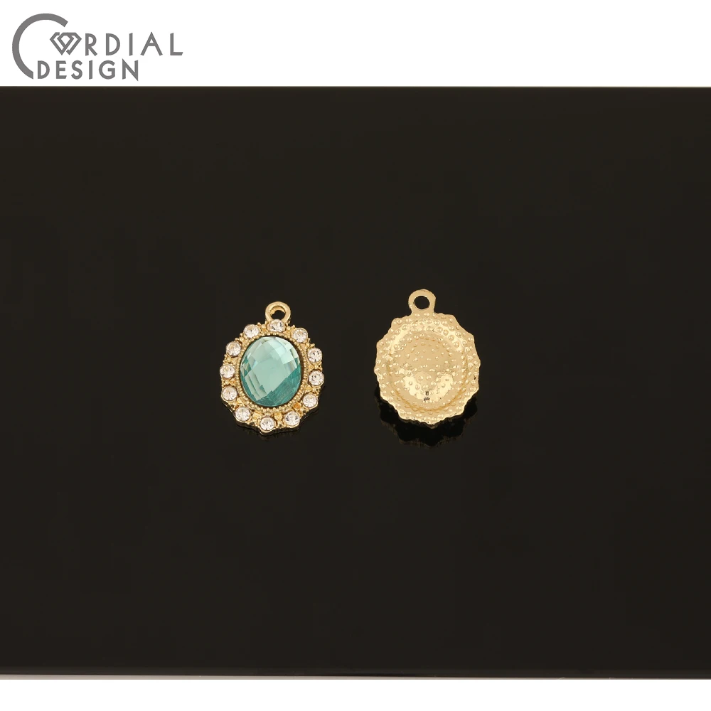 

Cordial Design 50Pcs 14*19MM Jewelry Accessories/Pendant/DIY Making/Oval Shape/Connectors/Hand Made/Rhinestone Earrings Charms