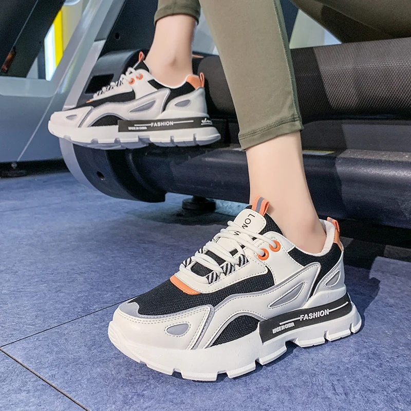 

Women's spring breathable lightweight increased high sneakers women ins fashion low-top running shoes Streetwear 2021 New Lady