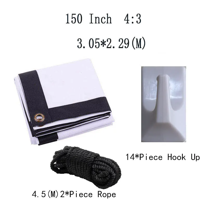 

Thinyou Factory supply 150"inch 4:3 Projector Foldable High-definition Screen Portable for Office Eduction Training Meeting