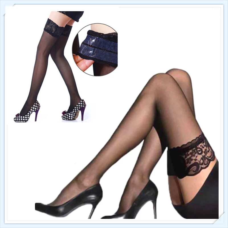 

Пикантные ажурные чулки, колготки, силиконовые ажурные эластичные чулки для женщин, кружевные колготки до бедра, прозрачные колготки