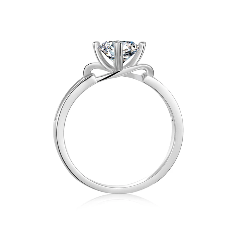 BOEYCJR 925 Серебряное сердце 0,5/1ct F цвет Муассанит VVS1 элегантное обручальное кольцо с сертификатом для женщин подарок