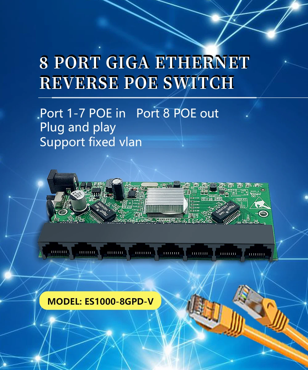 GPON/EPON решение поставщика с VLAN коммутатор 24 в 8 портов гигабитный переключатель realtek RTL8370N обратный переключатель