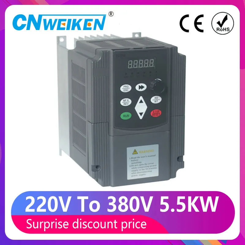 

4KW/5.5KW 220v однофазный вход до 380 В 3 фазы выход преобразователь частоты переменного тока и конвертер приводы переменного тока/Частотный преобр...
